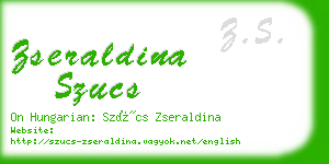 zseraldina szucs business card